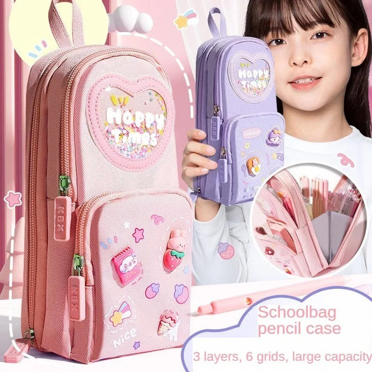 Trousse en toile mignonne à grande capacité – 3 motifs cartoon au choix
