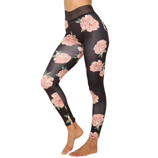 Legging Femme à Fleurs Multicolores – Pantalon de Sport Confortable et Stylé
