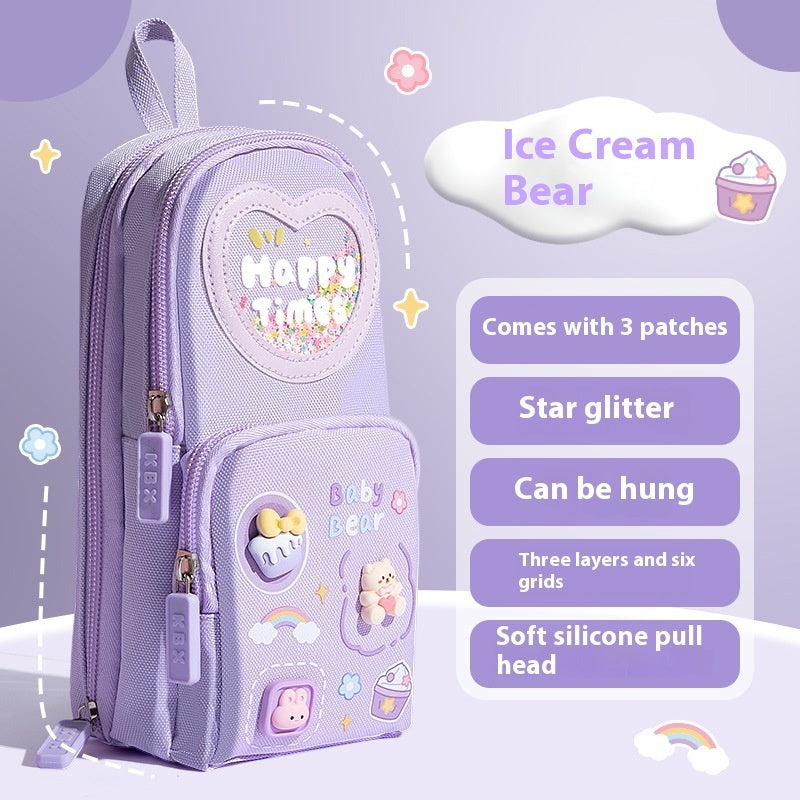 Trousse en toile mignonne à grande capacité – 3 motifs cartoon au choix