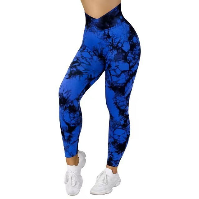Legging Femme Sans Couture Tie-Dye – Push-Up, Yoga, Fitness, Course & Gym