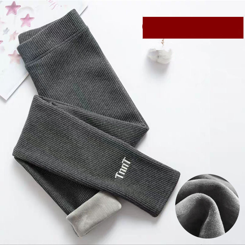 Legging Femme Hiver à Imprimé Lettrage – Doublure Polaire Chaude, Style Urbain