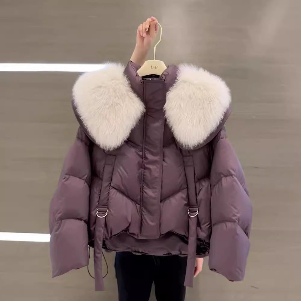 Manteau d’hiver noir femme – Veste matelassée en coton chaud