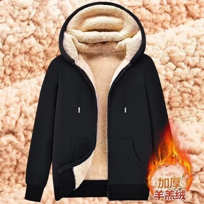 Veste à capuche en peluche imitation peau de mouton – Automne & Hiver, chaude, décontractée, coupe ample, sportswear femme