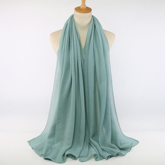 Écharpe plissée en coton pour femme