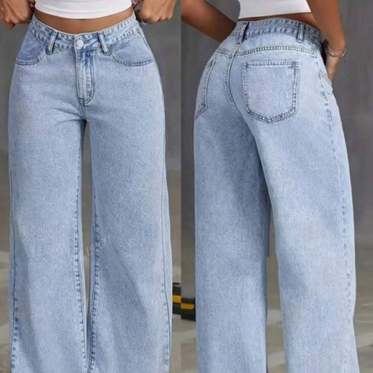Jean droit taille haute – Style doux et audacieux