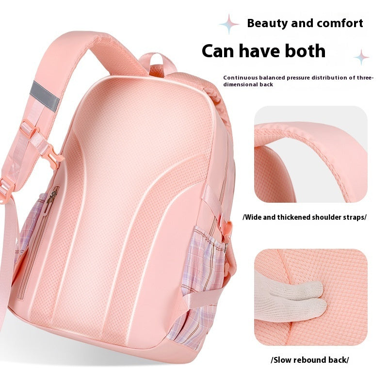 Cartable pour élève de primaire – Sac à dos à carreaux pour fille