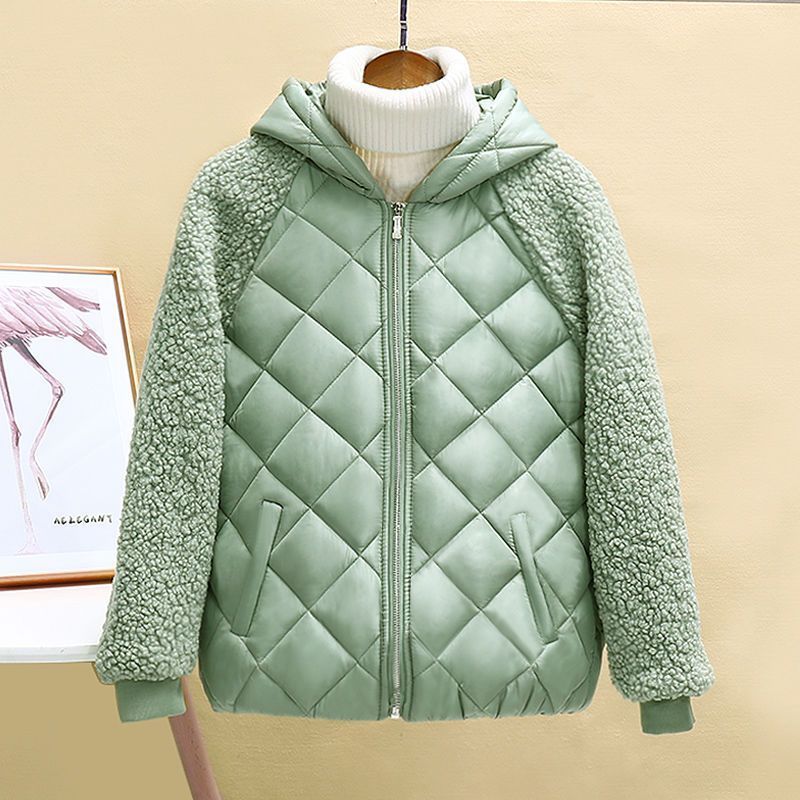 Manteau court en coton léger pour femme, manteau d'hiver