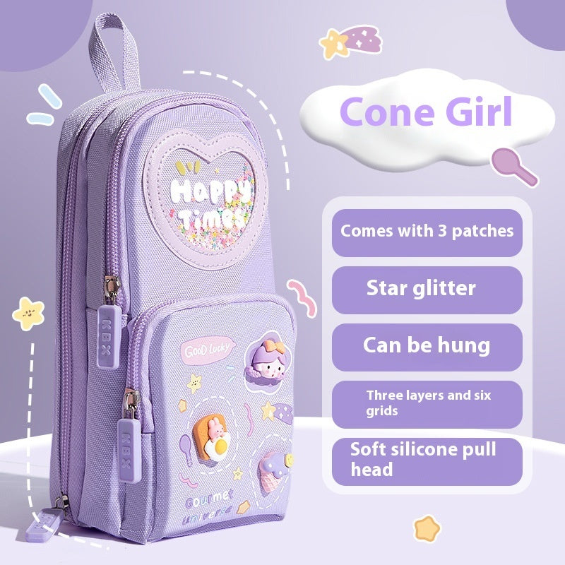 Trousse en toile mignonne à grande capacité – 3 motifs cartoon au choix