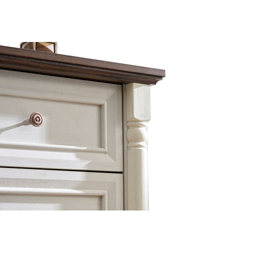 Commode 10 tiroirs en bois – Style rustique avec base et rebord