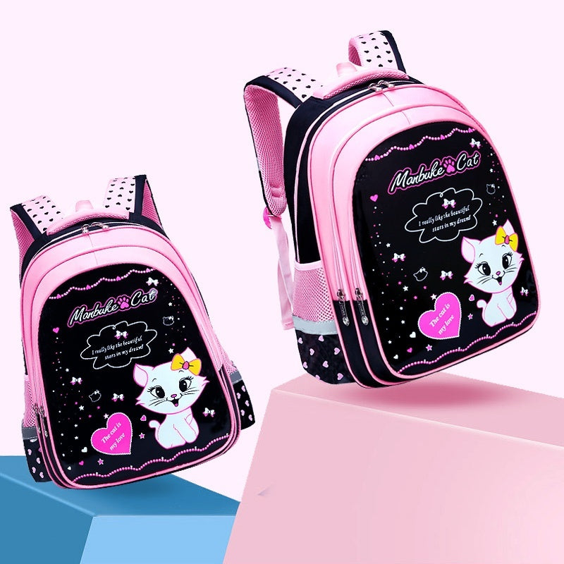 Sac à dos scolaire pour enfants avec motif de chat mignon