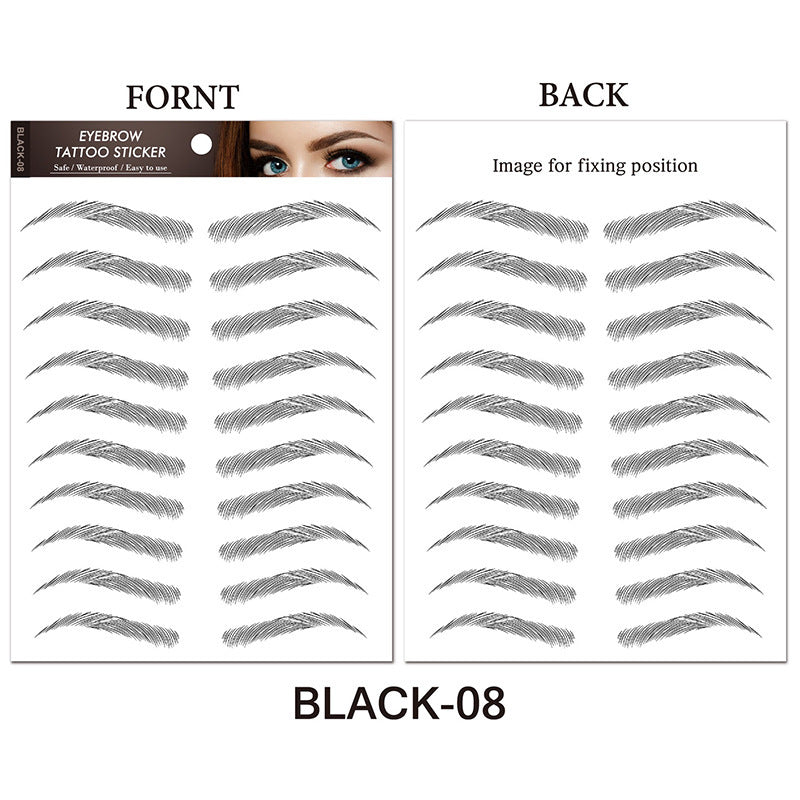 Autocollants à sourcils réalistes à base d’eau – Maquillage waterproof longue tenue
