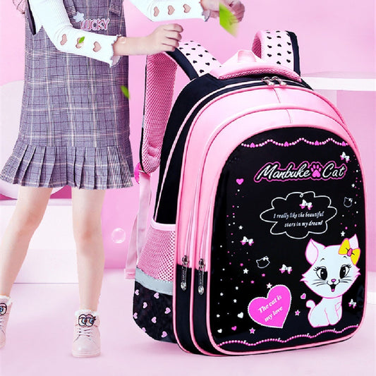 Sac à dos scolaire pour enfants avec motif de chat mignon