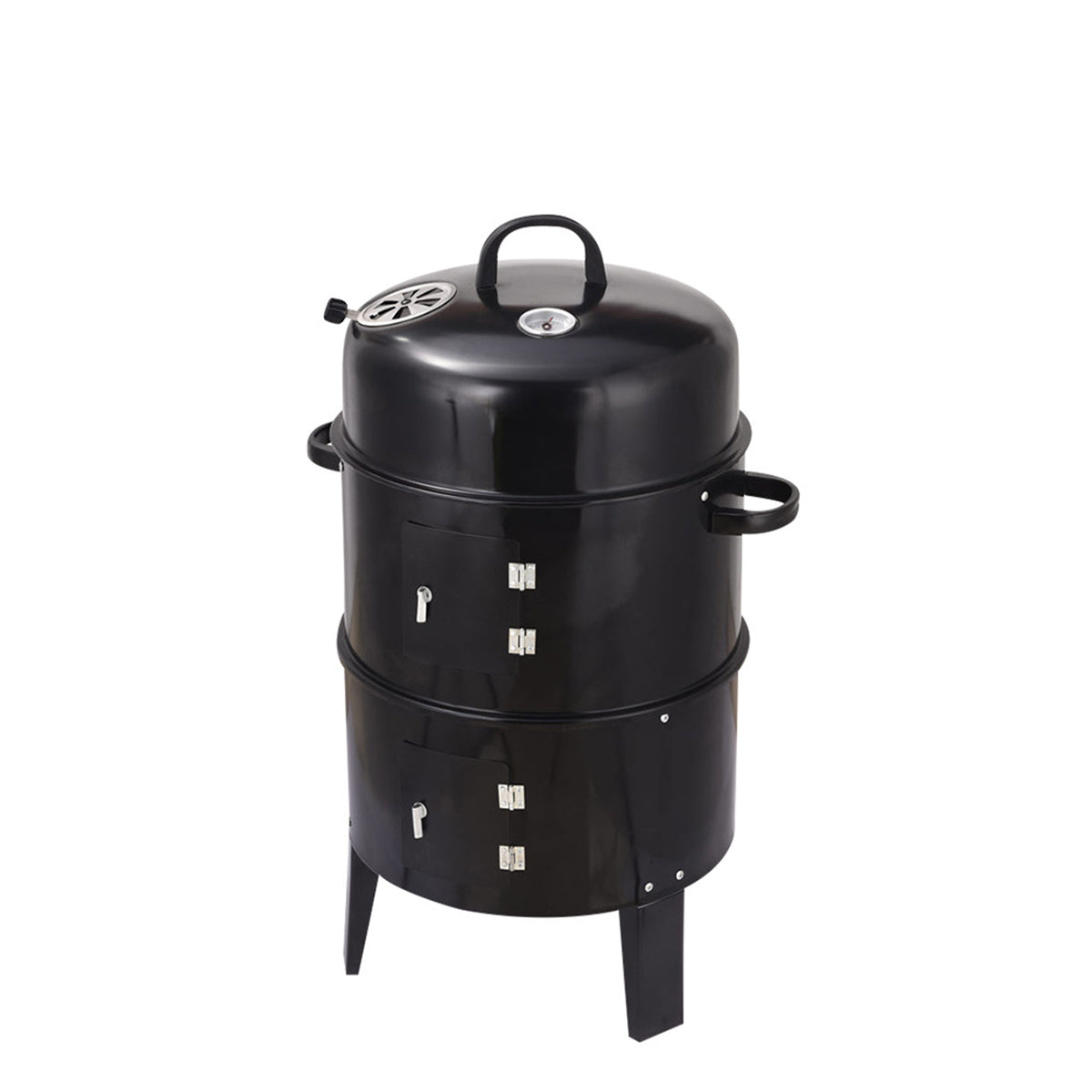 Barbecue fumoir vertical à charbon – Four/gril double couche sans fumée, pour une cuisson extérieure saine et sans effort, avec moins de fumée et de graisse