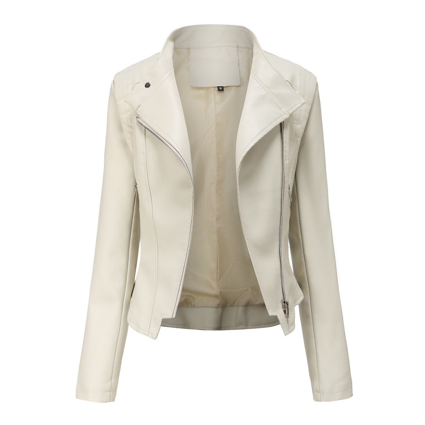 Manteau en similicuir pour femme – Coupe cintrée avec col à revers