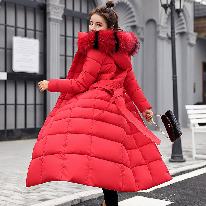 Manteau d’hiver long matelassé en coton – Coupe ajustée, au-dessus du genou