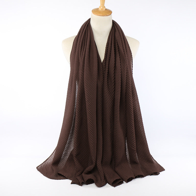 Écharpe plissée en coton pour femme