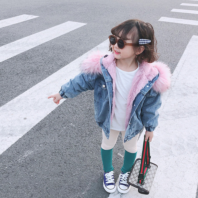 Veste en Jean Hiver Enfant – Doublure Cachemire Chaud