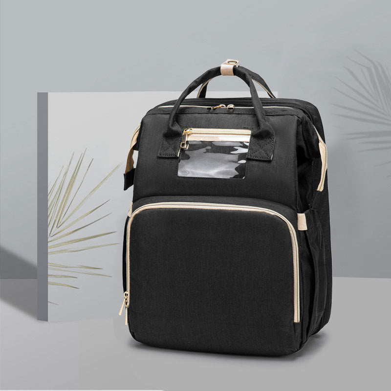 Sac à langer multifonction grande capacité – version USB rechargeable, pliable pour lit de bébé