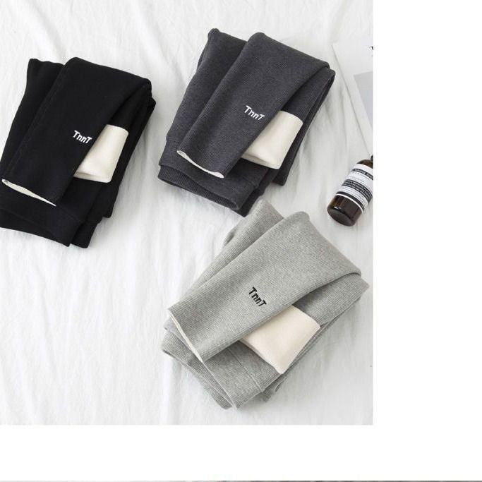 Legging Femme Hiver à Imprimé Lettrage – Doublure Polaire Chaude, Style Urbain