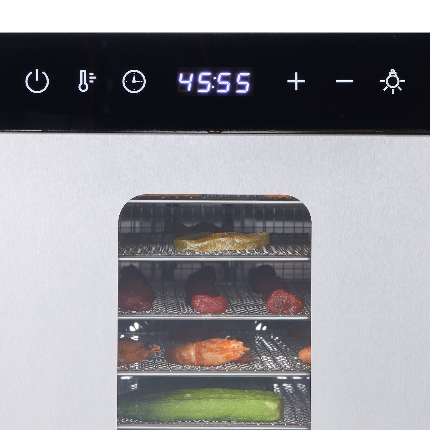 VEVOR-machine de déshydrateur de nourriture, 10 plateaux en acier inoxydable, séchoir électrique pour aliments 1000W avec minuterie numérique réglable et température pour le jerky, les herbes, la viande, le bœuf, les fruits, les friandises