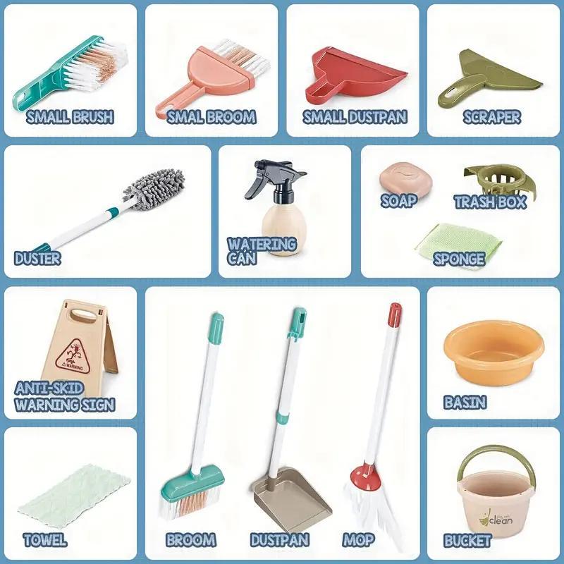 Ensemble de Nettoyage Jouet avec Mini Aspirateur (3 piles AA non incluses)