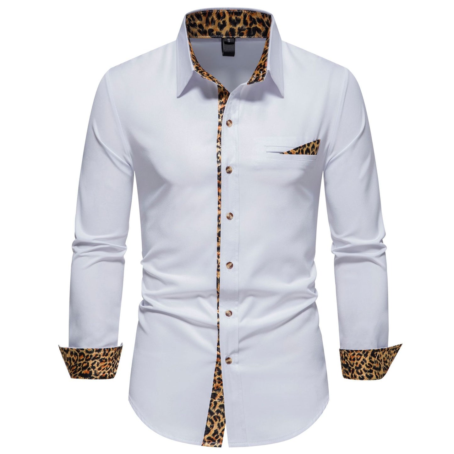 Chemise homme à manches longues – Style bicolore à contraste de couleurs