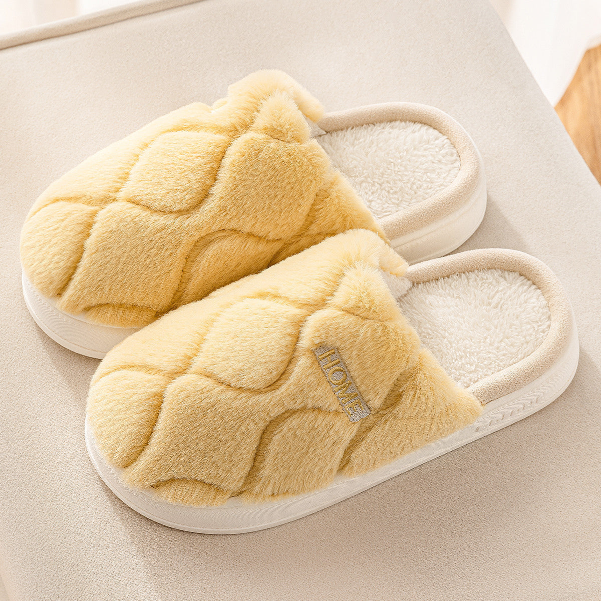 Chaussons en peluche d’hiver – Pour femmes, hommes, intérieur et chambre