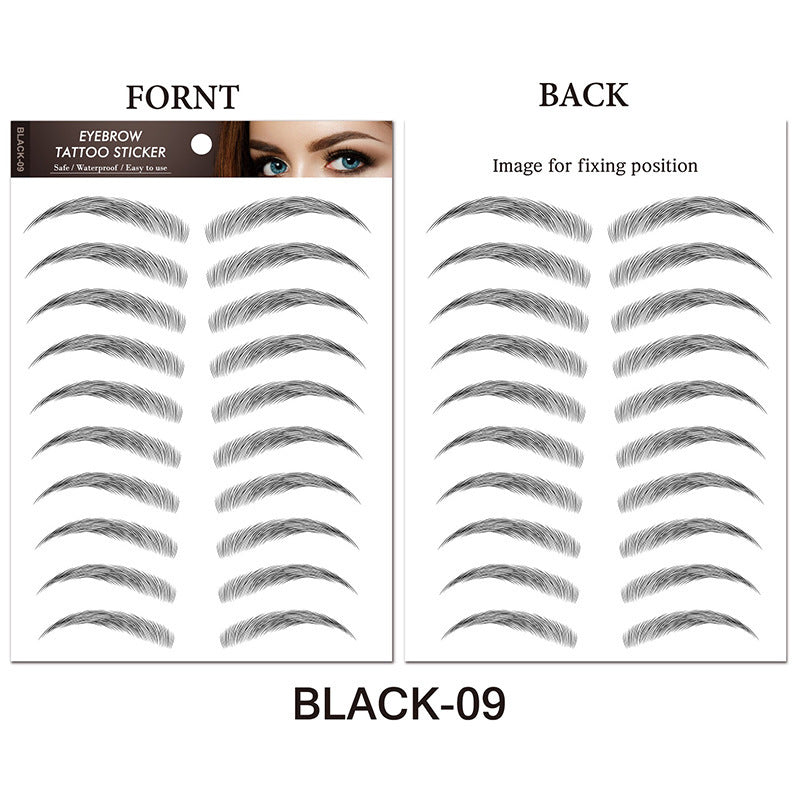 Autocollants à sourcils réalistes à base d’eau – Maquillage waterproof longue tenue