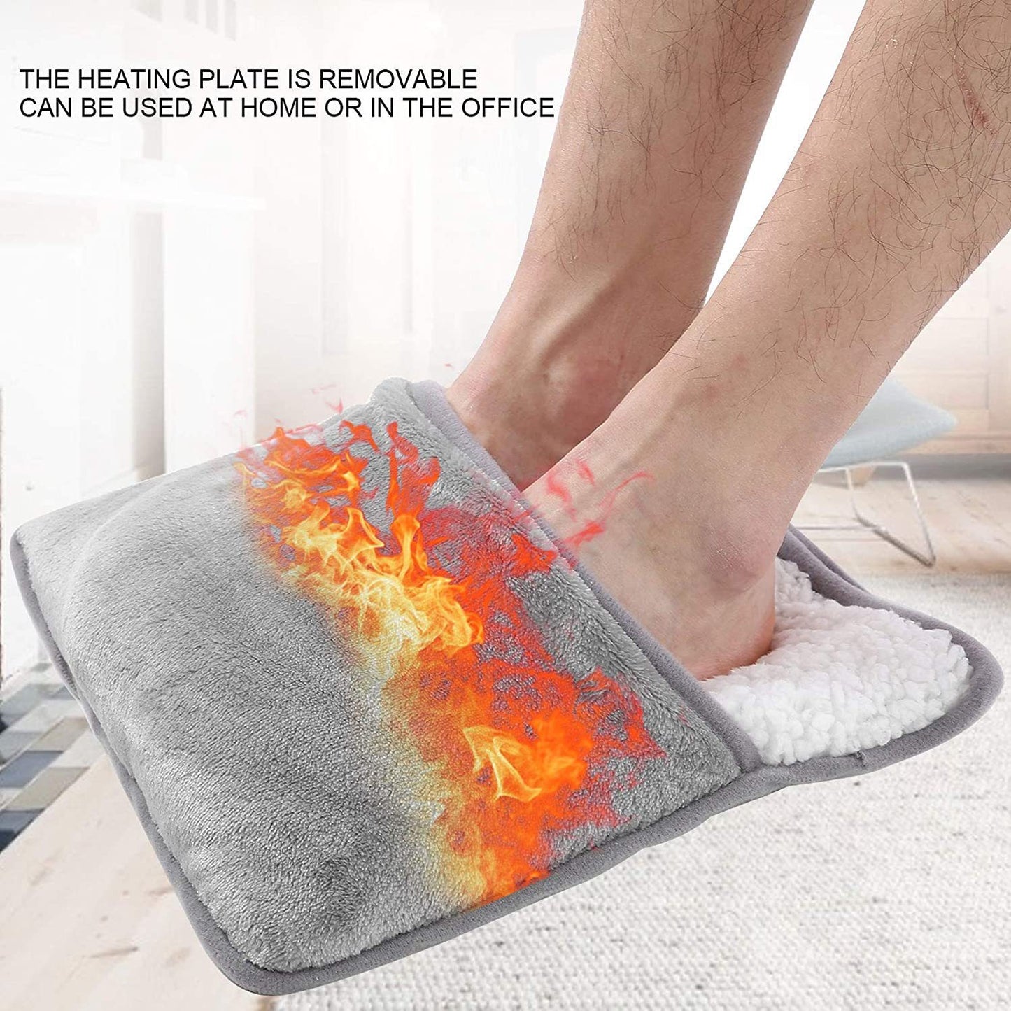 Chauffe-pieds électrique USB – Housse chauffante en peluche pour chaussures / semelles – Trésor thermique d’hiver