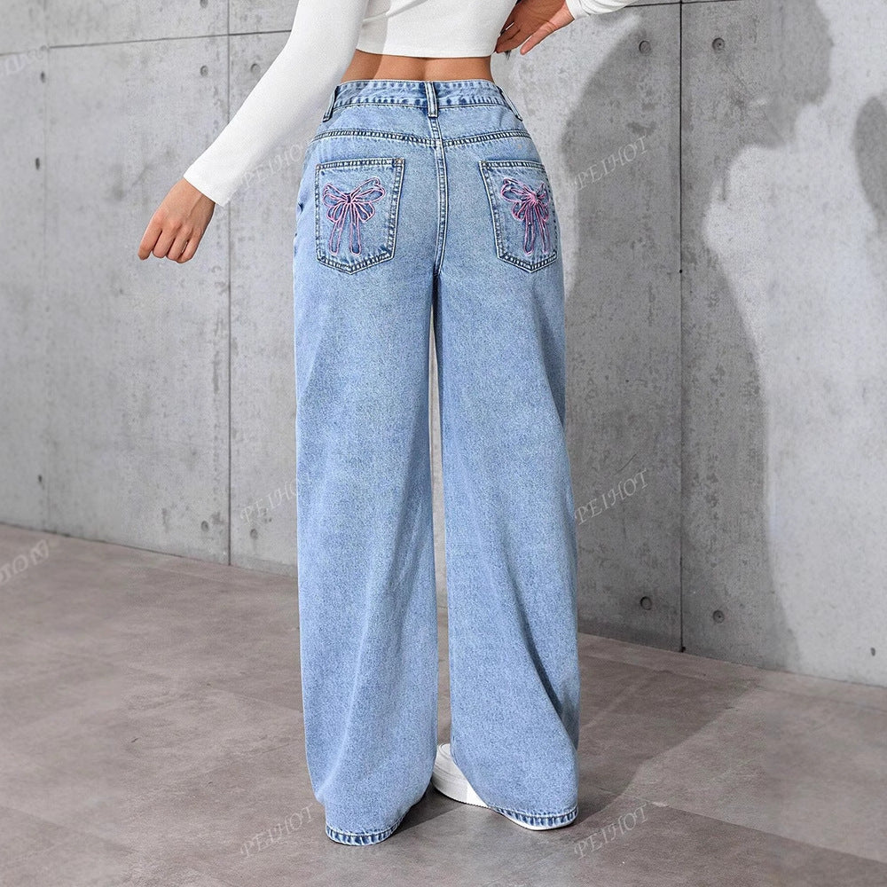 Jean imprimé femme – Coupe ample tendance été