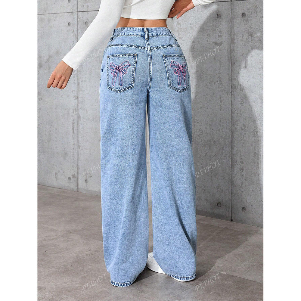 Jean imprimé femme – Coupe ample tendance été