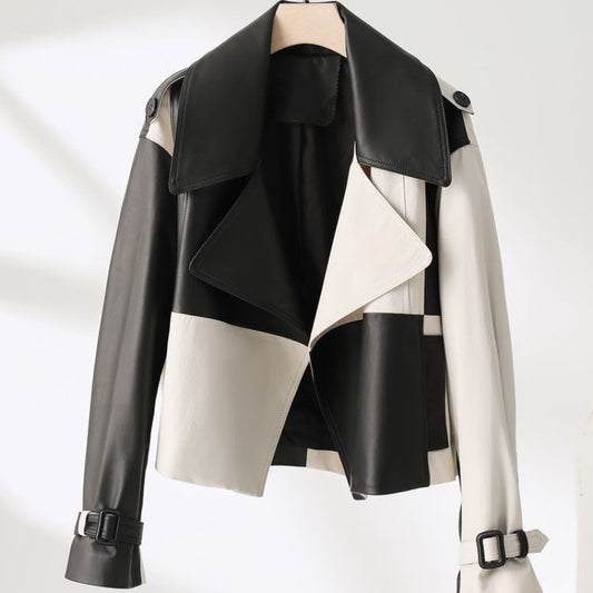 Veste en simili cuir souple – Style western ample et moderne