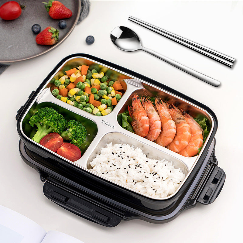 boîte à lunch en acier inoxydable avec couverts - Etanche , pratique et réutilisable