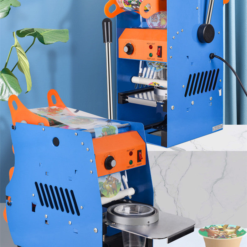 Machine manuelle de scellage de gobelets pour boissons commerciales