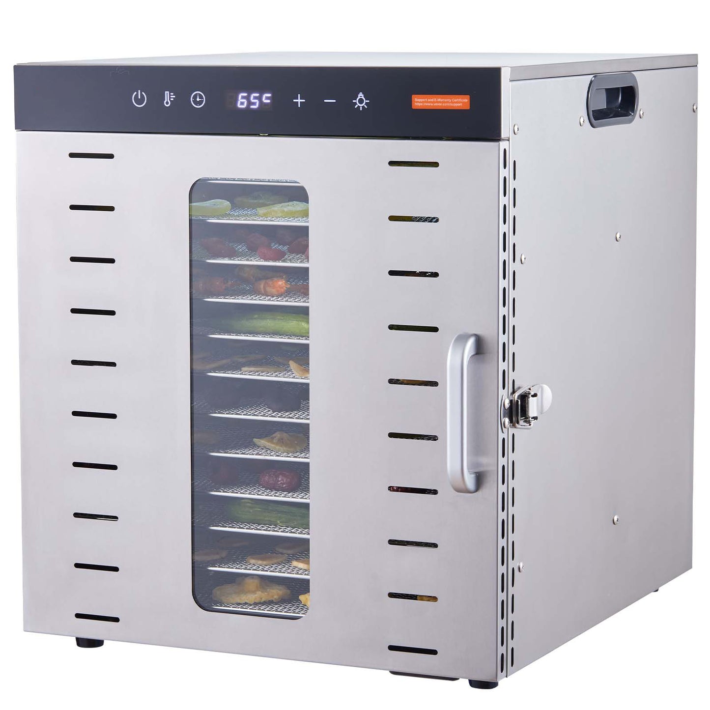 VEVOR-machine de déshydrateur de nourriture, 10 plateaux en acier inoxydable, séchoir électrique pour aliments 1000W avec minuterie numérique réglable et température pour le jerky, les herbes, la viande, le bœuf, les fruits, les friandises