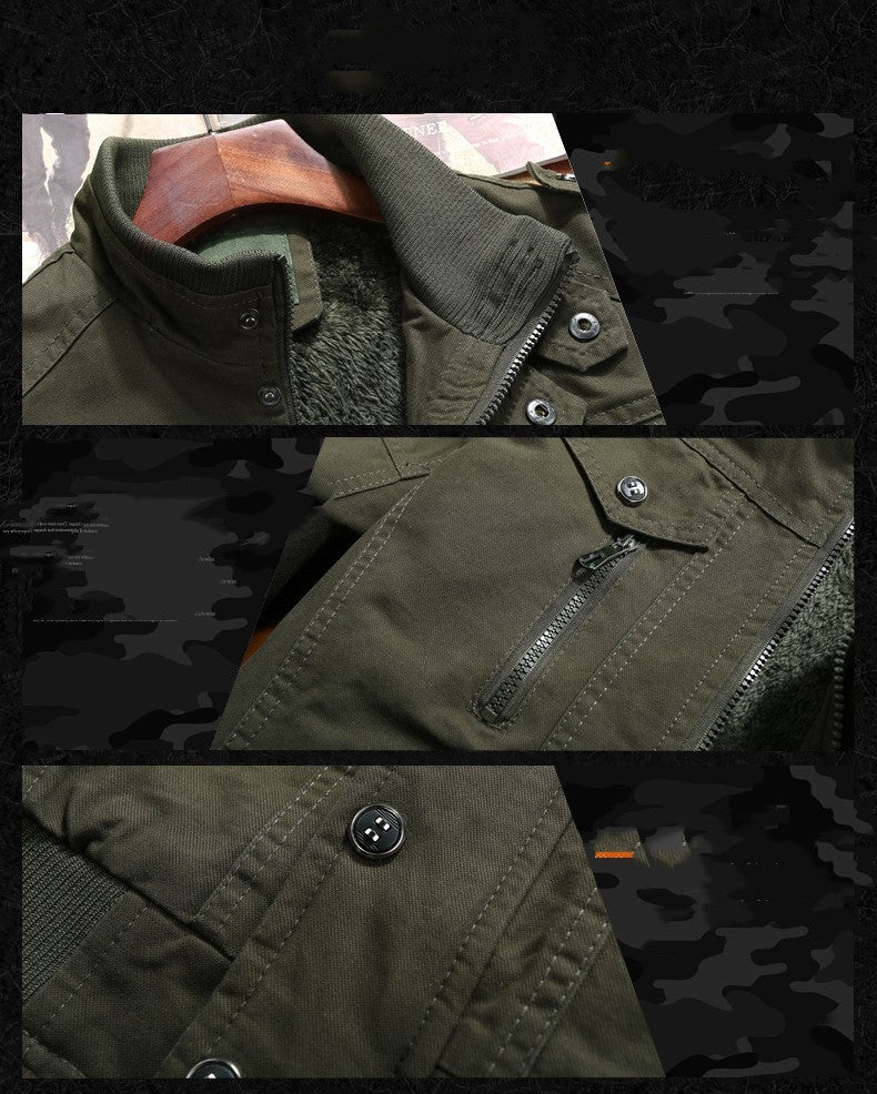 Manteau d’hiver en coton pur – Épaissi, effet velours lavé, chaud et confortable