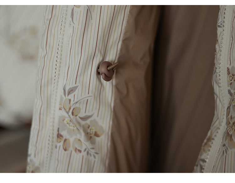 Manteau épais bébé hiver – Style coréen à motifs fleuris