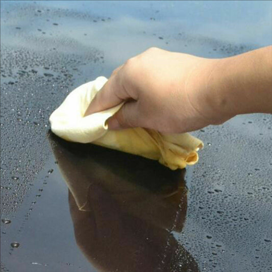 Grande peau de chamois naturelle pour voiture – chiffon de nettoyage absorbant, lavage et séchage 90*60cm