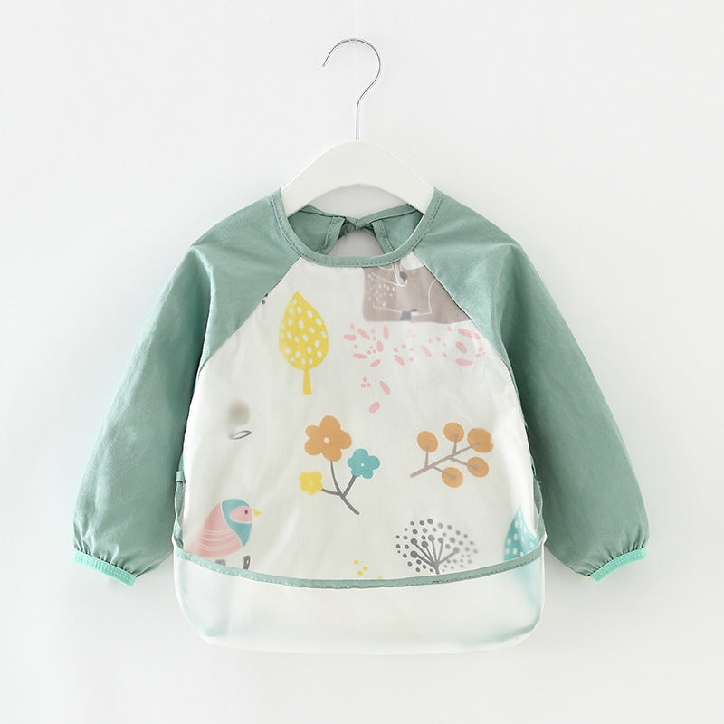 Bavoir tablier imperméable en coton pour bébé fille – Robe de repas mode