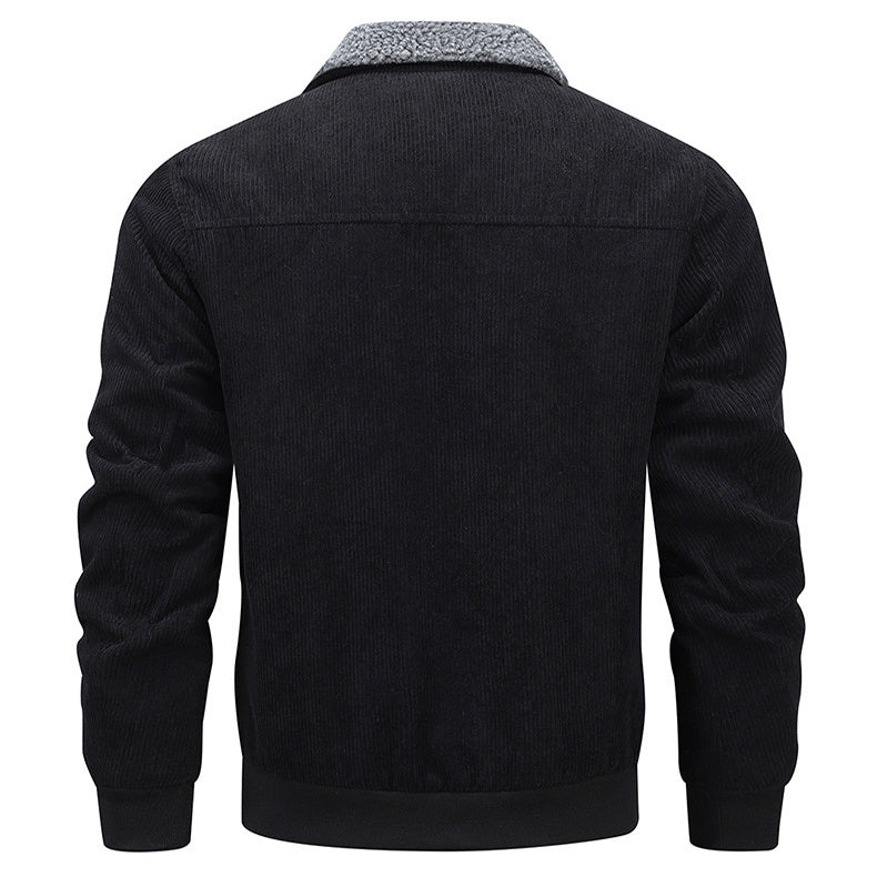 Veste polaire d’hiver pour homme – Col revers avec poches, manteau chaud et épaisse