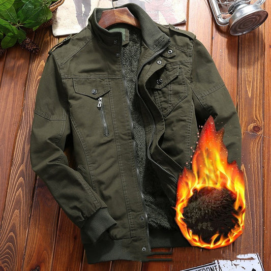 Manteau d’hiver en coton pur – Épaissi, effet velours lavé, chaud et confortable