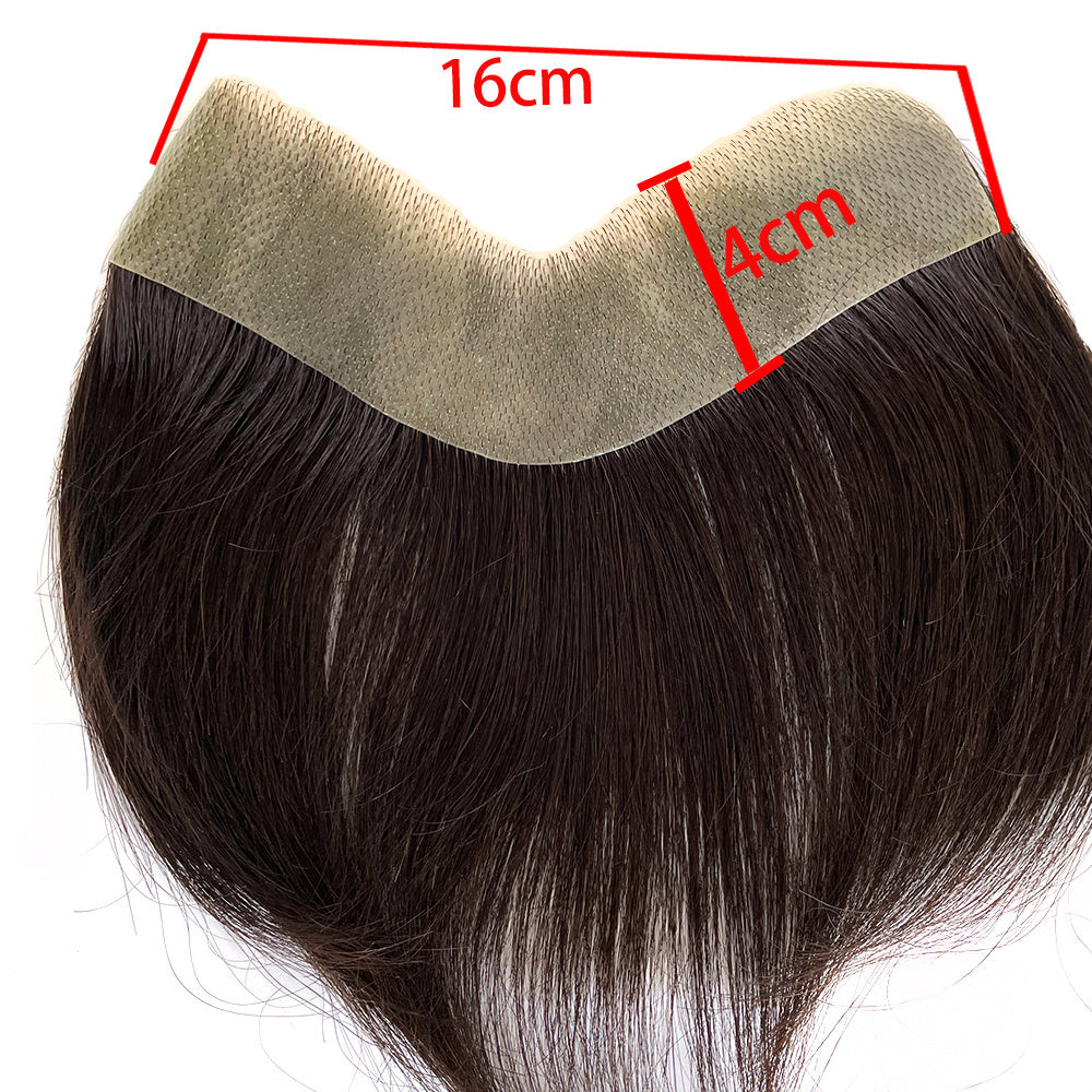 Toupet frontal pour homme – Cheveux humains – 15 cm