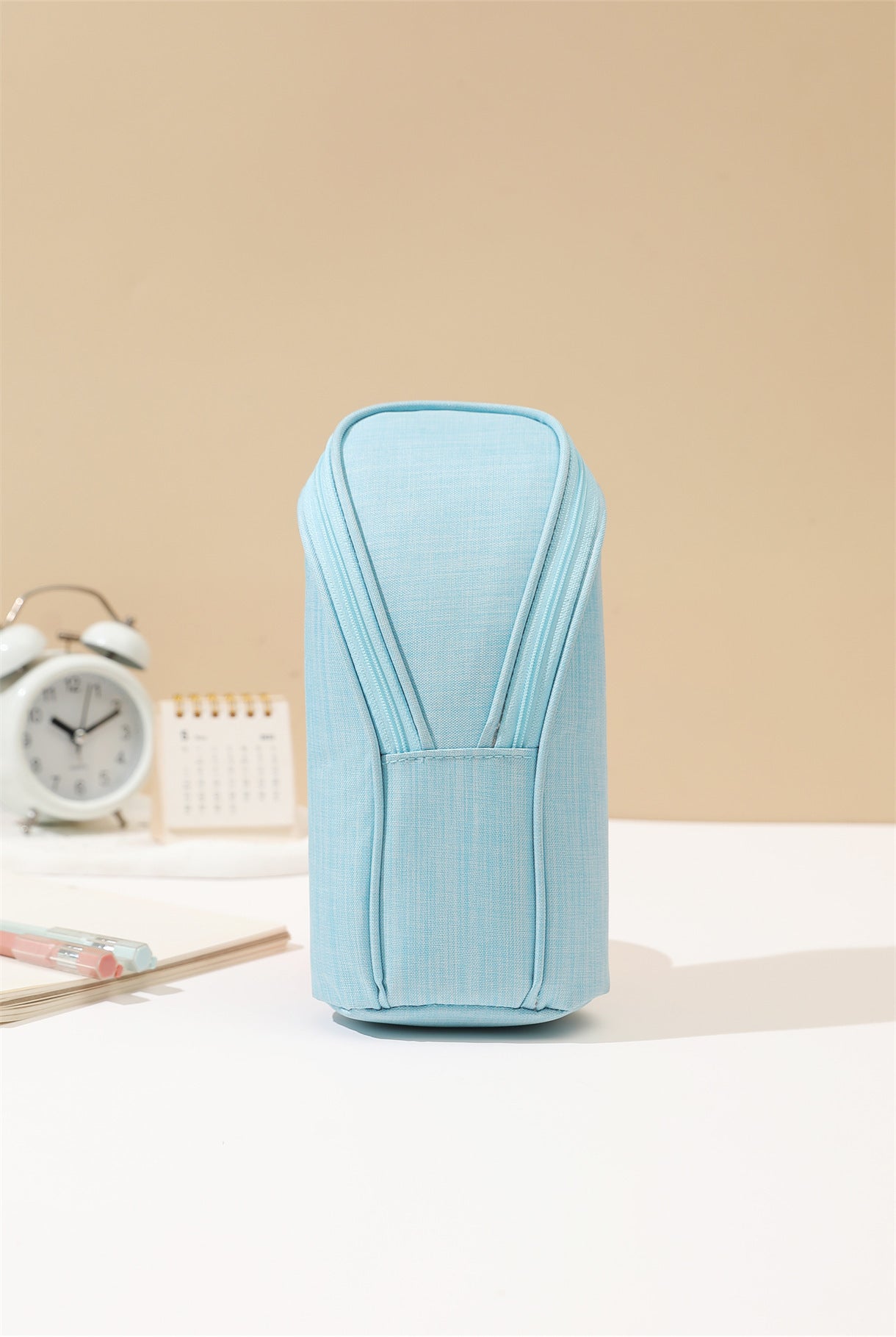 Trousse de rangement grande capacité en couleur bonbon – Support pour téléphone et papeterie