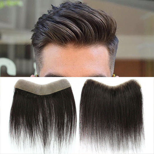 Toupet frontal pour homme – Cheveux humains – 15 cm