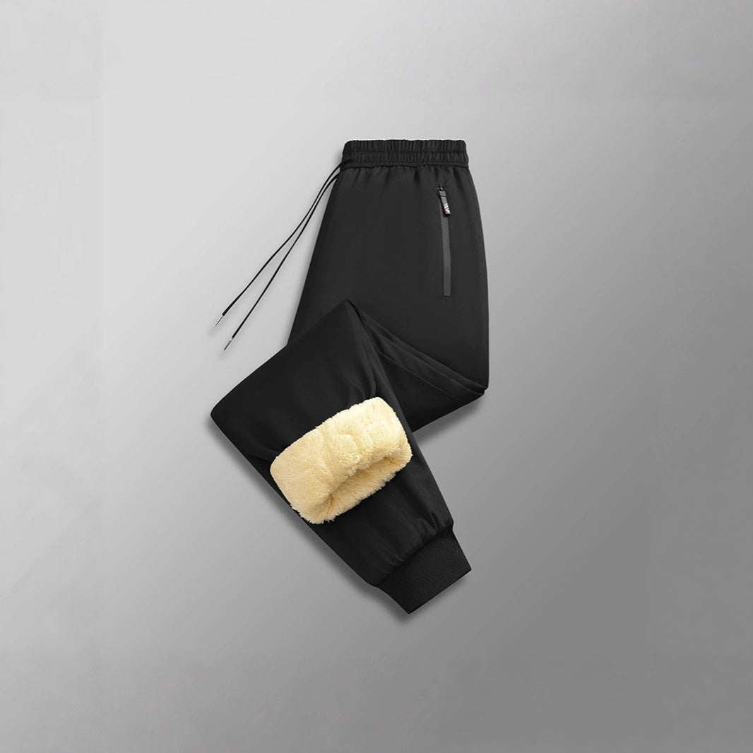 Pantalon d’hiver grande taille pour femme – Coupe droite, chaud, doublé polaire cachemire, épais et décontracté