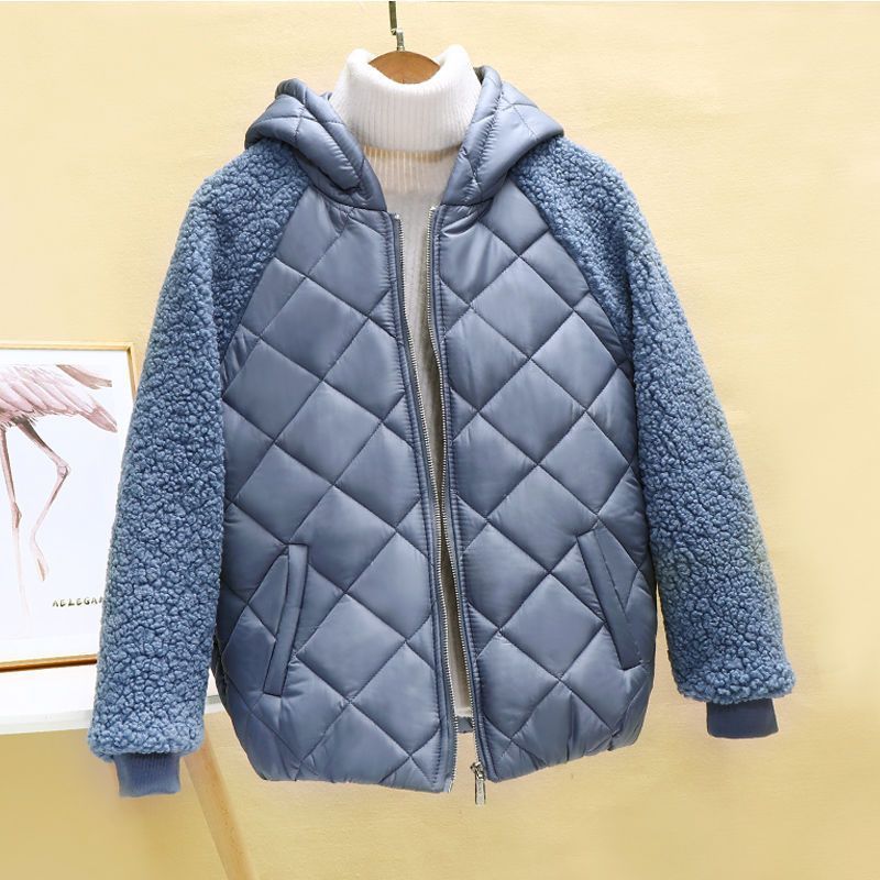 Manteau court en coton léger pour femme, manteau d'hiver
