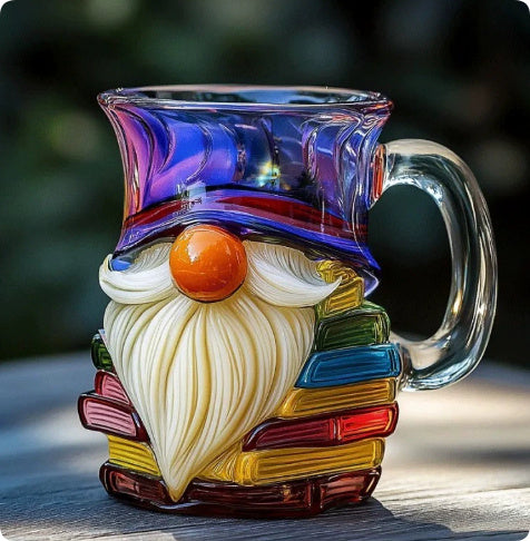Tasse à café originale peinte – Design empilé façon pile de livres