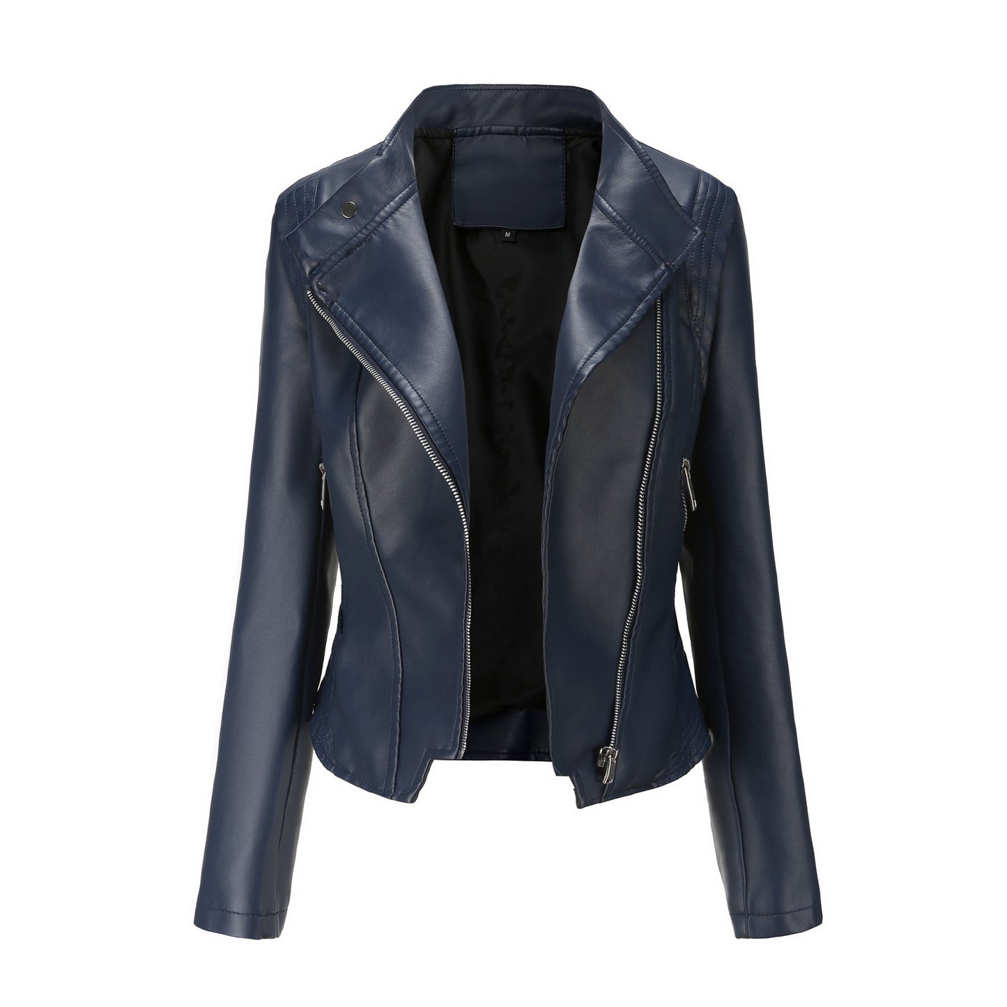 Manteau en similicuir pour femme – Coupe cintrée avec col à revers
