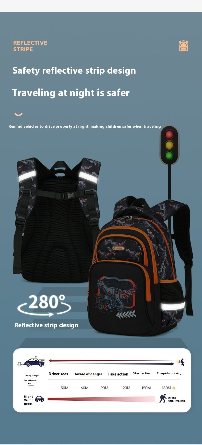 Sac à dos scolaire garçon – Léger et tendance – Primaire (CP à CE2)