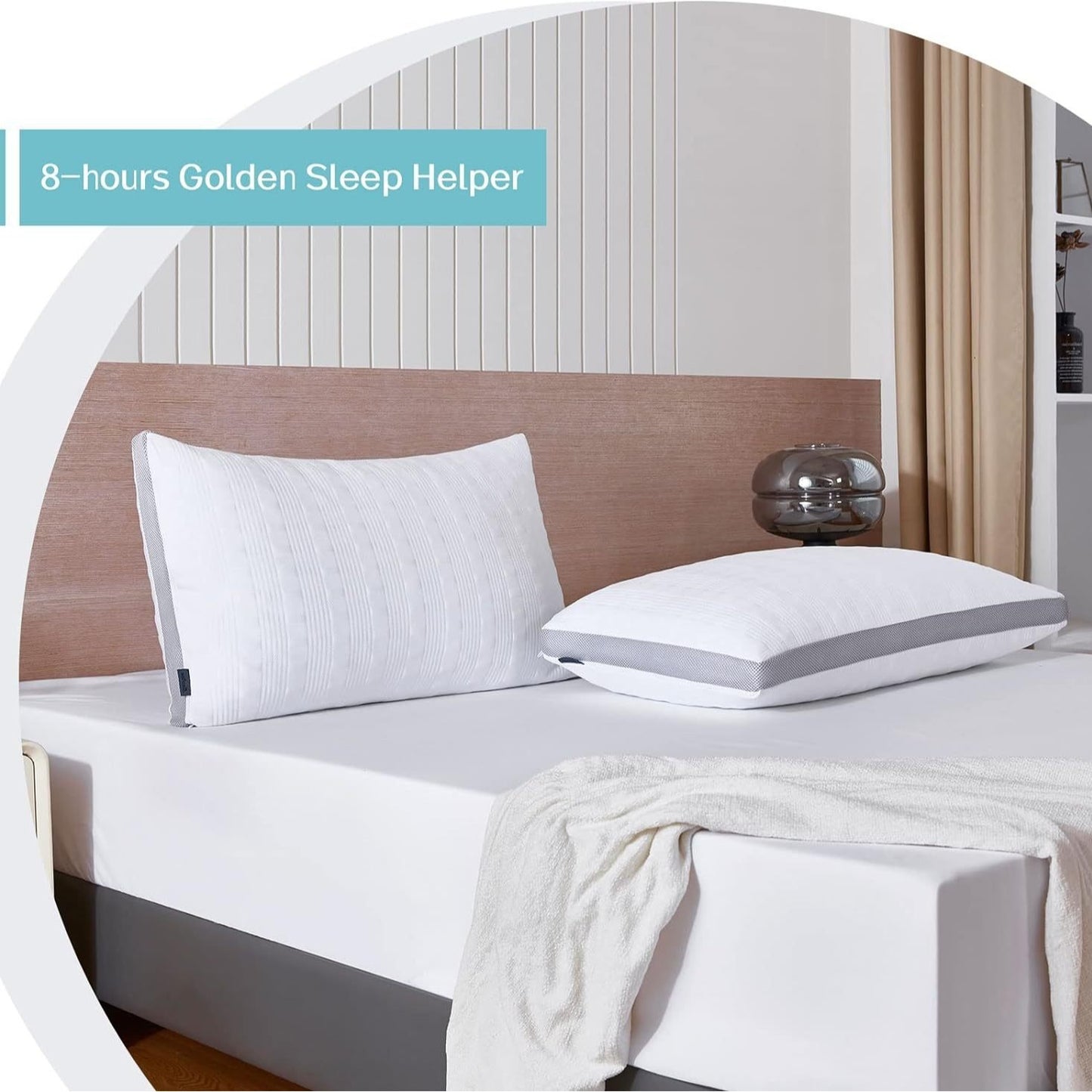 Oreiller ergonomique en mousse mémoire blanche, design moderne. Disponible en plusieurs tailles et poids pour un confort adapté. Idéal pour adultes, soulage les tensions cervicales et favorise un sommeil réparateur.